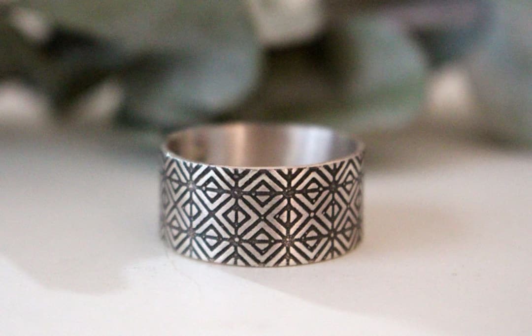 Square Japanese Rings Japanese Ring - Geometric Ring - Japanese Wedding - Rhombus - Men Ring ...