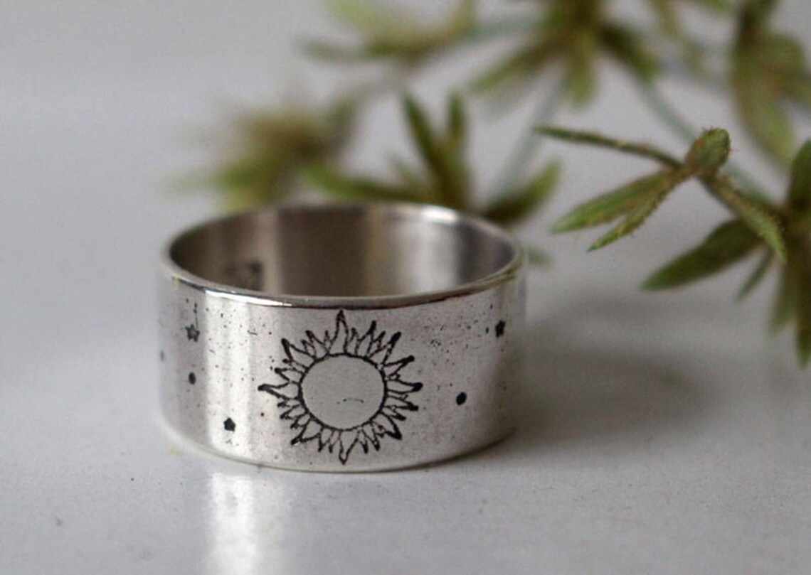 Sterling silver sun ring sunshine ring astronomy greek Etsy