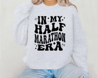 Half Marathon Era Sweatshirt: Retro Groovy Running Crewneck