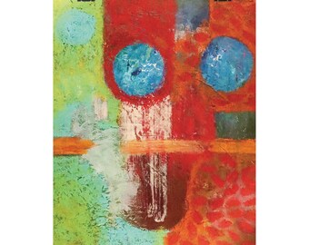 Póster vertical mate con bloques de color abstractos / Arte abstracto moderno, círculos azules