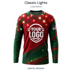 Custom Christmas Light Installer Shirts with Logo, Long Sleeve - Classic Lights