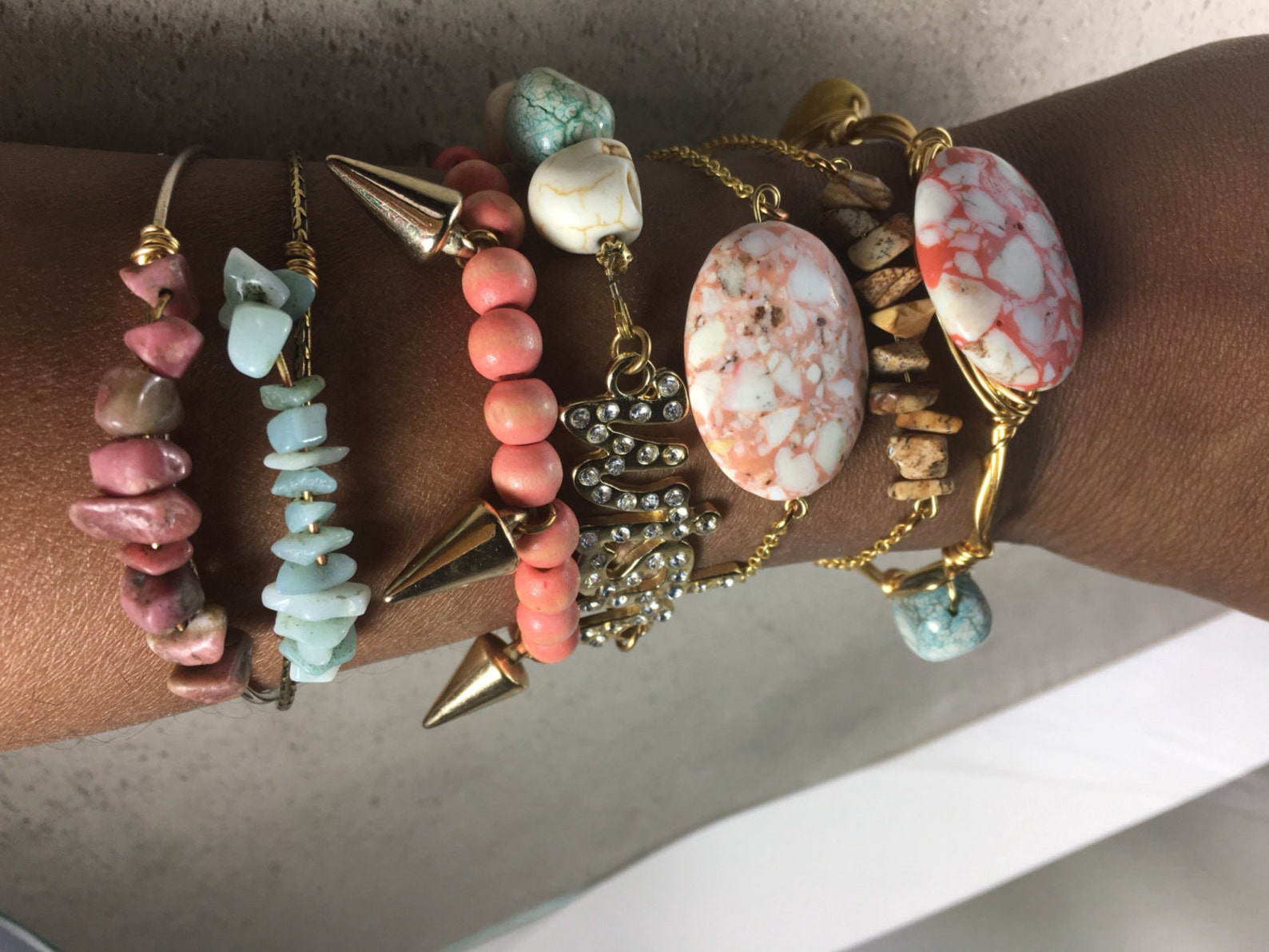 Stackable Bracelet Set Boho Bracelets Layering Bracelets Etsy