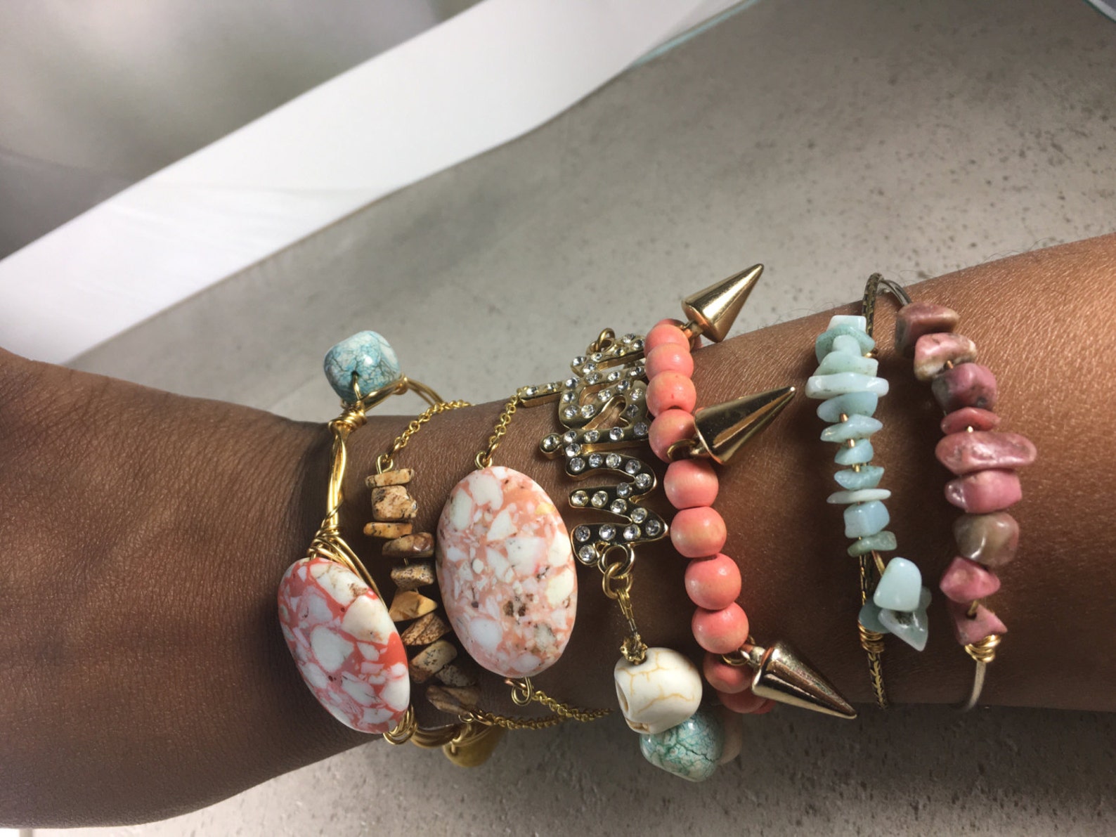 Stackable Bracelet Set Boho Bracelets Layering Bracelets Etsy