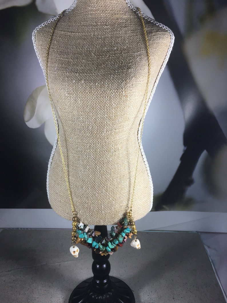 Mixed media chain necklace long chain necklace boho Etsy