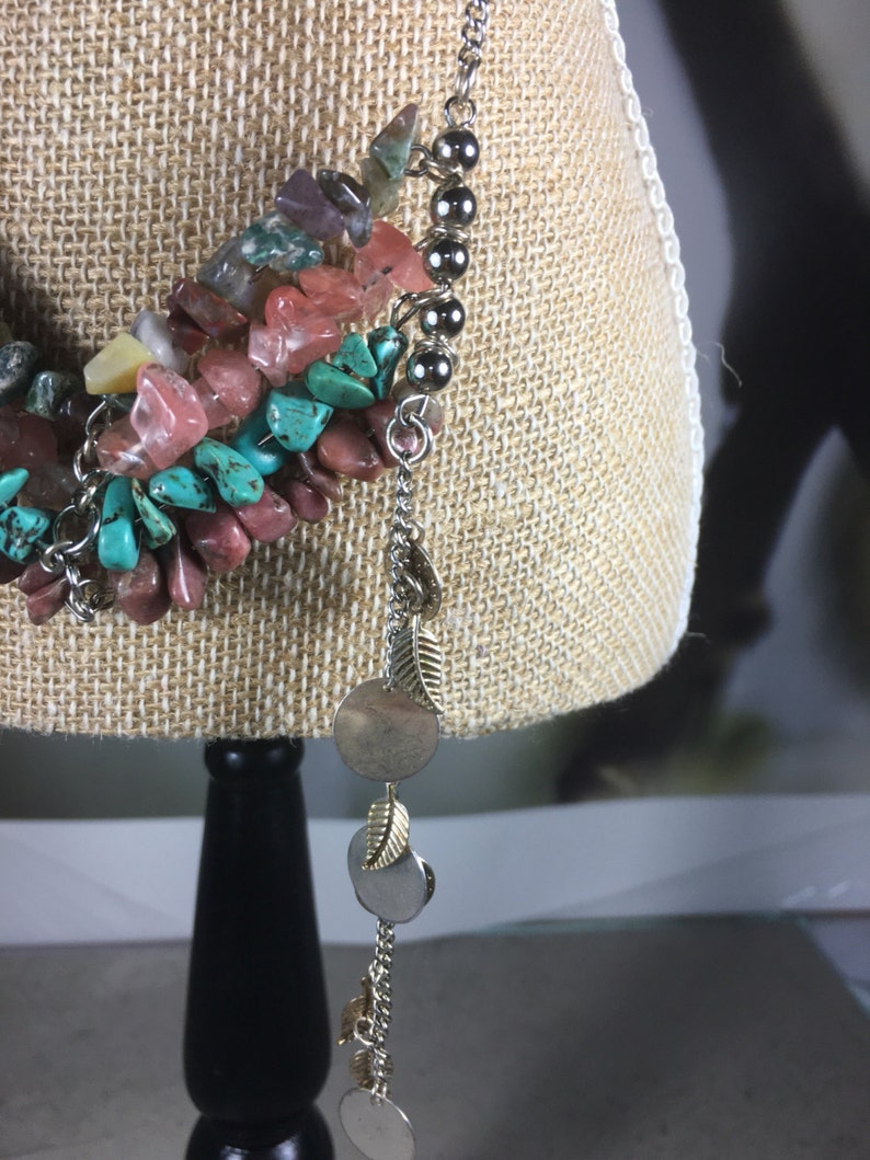 Mixed media chain necklace long chain necklace boho Etsy