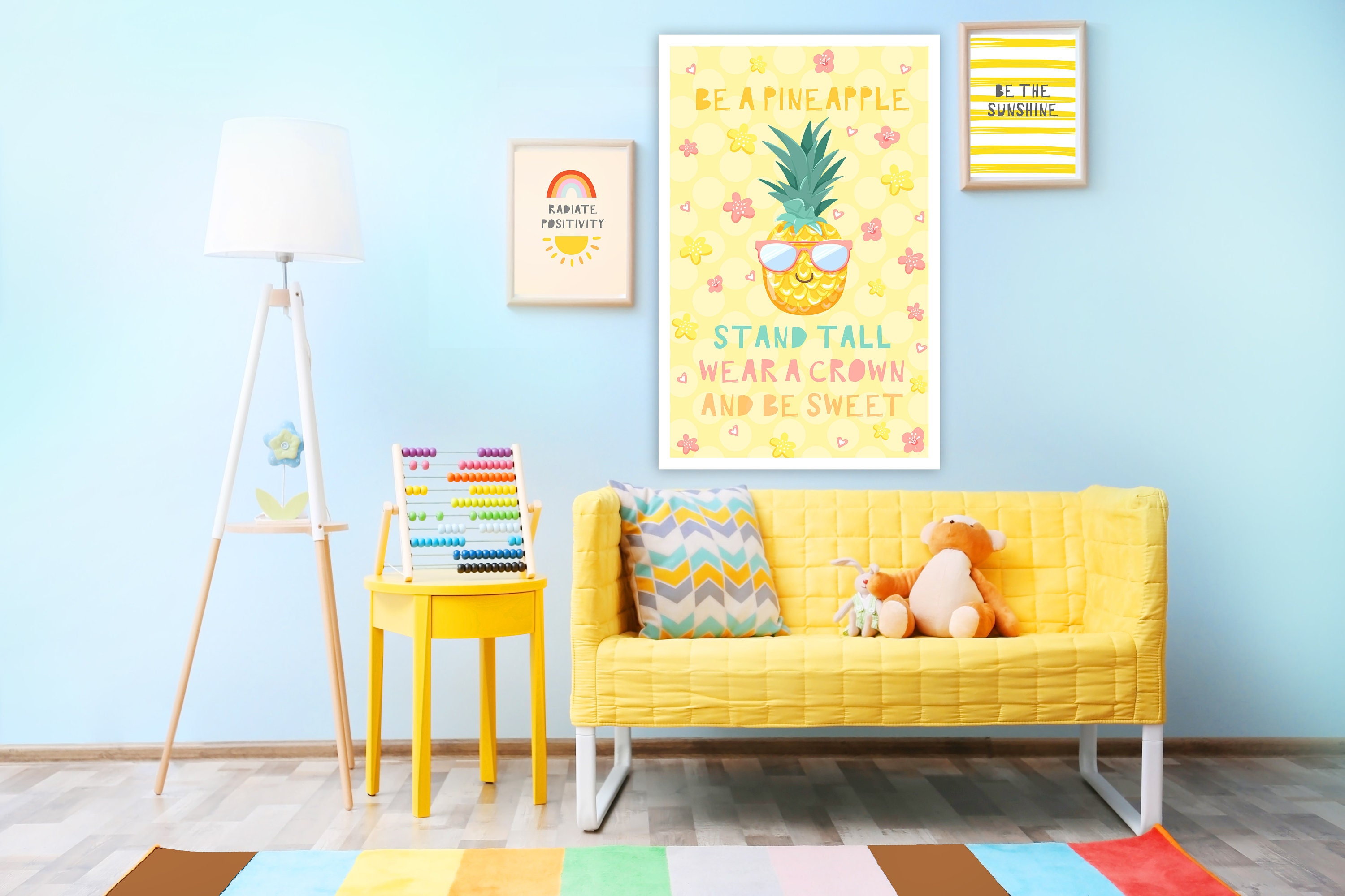 Be a Pineapple Quote Printable Wall Art - Etsy