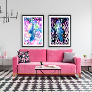 Magical Dolphin Black Digital Art Print Download