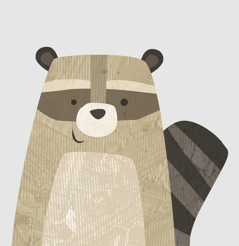 Raccoon Digital Wall Art Etsy