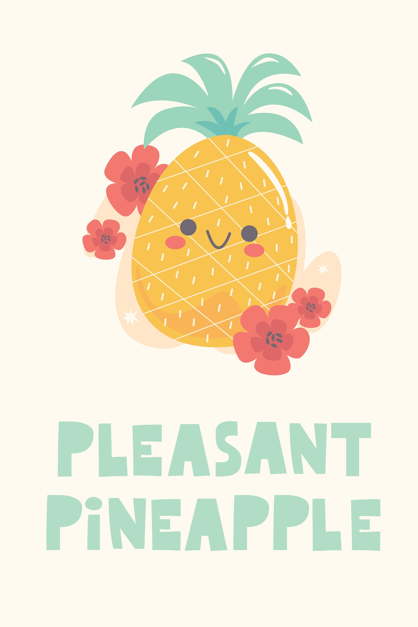 Kawaii Hawaiian Style Printable Wall Art | Etsy