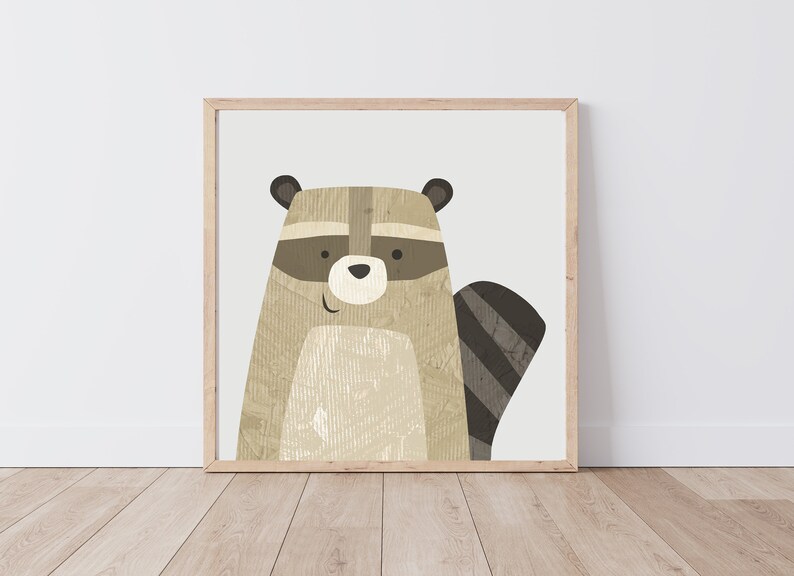 Raccoon Digital Wall Art Etsy