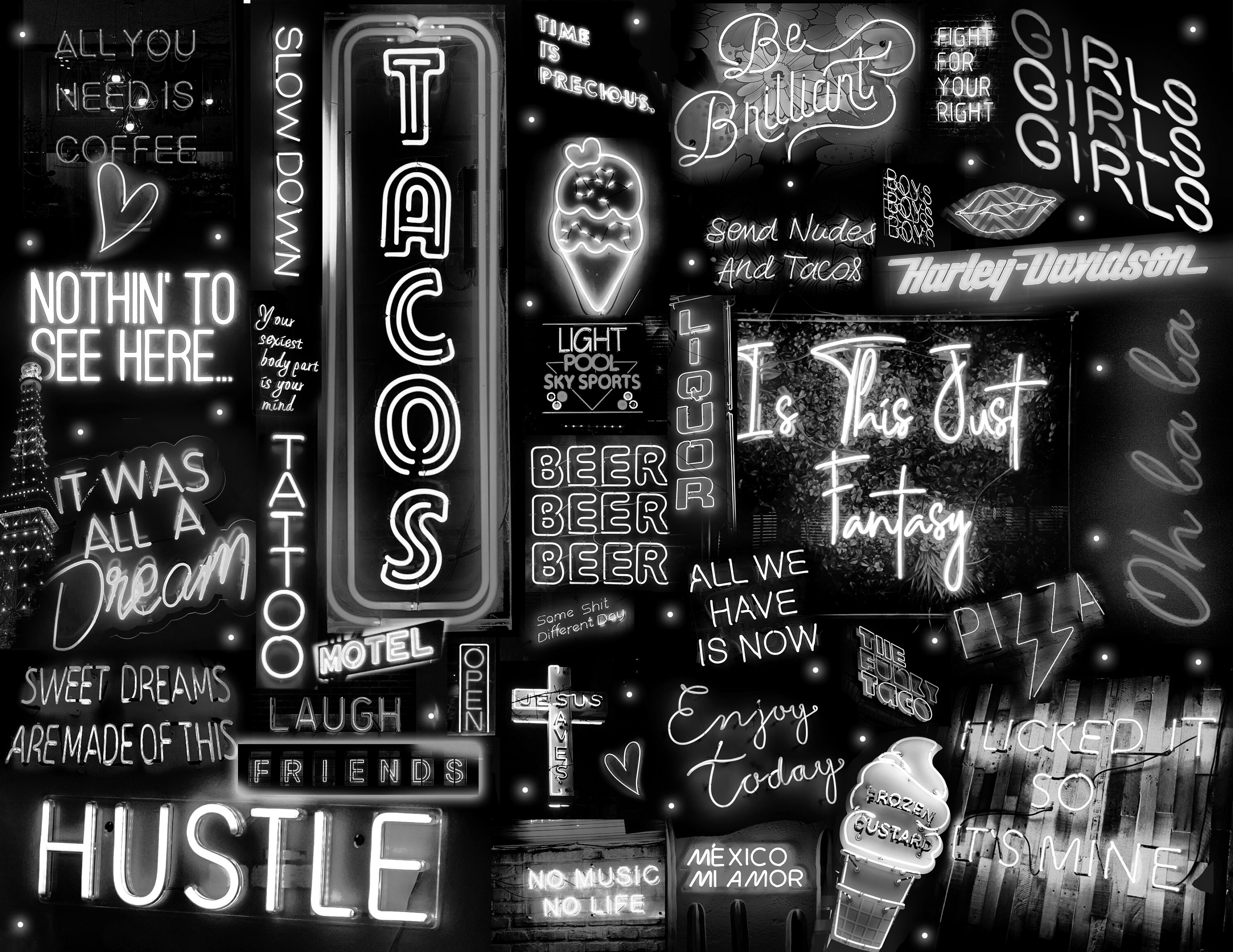 Buy Black White Neon Dream Digital Art Collage Download Wallpaper Online in India - Etsy Buy Black White Neon Dream Digital Art Collage Download Wallpaper Online in India - Etsy
