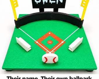 Personalized Mini Baseball Field with Name, Custom Baseball Gift, Player Keepsake, Sports Shelf Decor