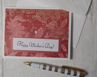 Handmade Mother's Day Card, Handmade Cards, Mother's Day, Floral Cards, Greeting Cards, Hand Stamped, Embossed Envelope, Unique