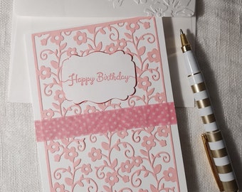 Handmade Birthday Card, Handmade Cards, Birthday, Birthday Cards, Greeting Cards, Hand Stamped, Embossed Envelope