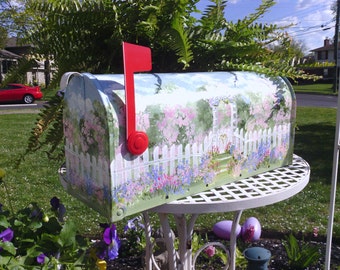 Hand painted rural garden mailbox
