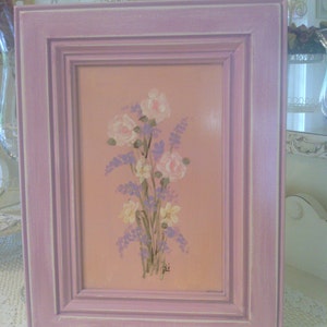 Cottage Wildflower Garden Picture with Distressed Lilac Frame image 2