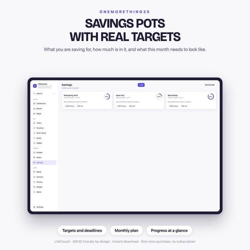 LifeCouch — savings