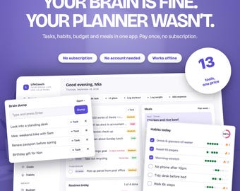 ADHS-Lebensplaner-App | Alles in einer App: Aufgaben, Budget, Gewohnheiten (Offline-Download)