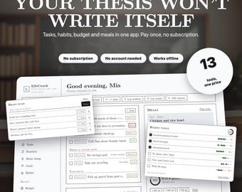 Akademischer Planer (App) | Offline-Planer (LaTeX-Serifenschrift) | Aufgaben, Gewohnheiten, Budget | Keine Abo-Gebühren