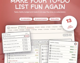 Doodle Planner App | Marker-Skizzenstil, Aufgaben, Gewohnheiten, Budget (Offline-Download)