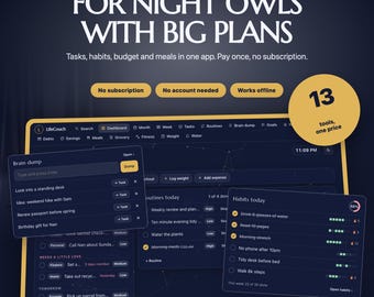 Starfield Planner App | Aufgaben, Gewohnheiten, Budget für den Nachthimmel (Offline-Download)