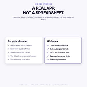 LifeCouch — not a spreadsheet
