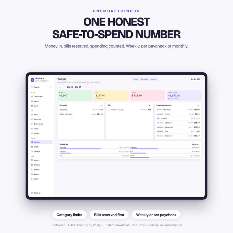 LifeCouch — budget