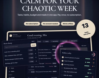 Aurora Glow Planner App | Animierter Hintergrund, Aufgaben, Budget (Digitaler Download)