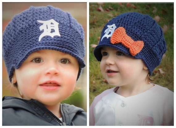 The Original Detroit Tigers Inspired Newsboy Hat With Bow 