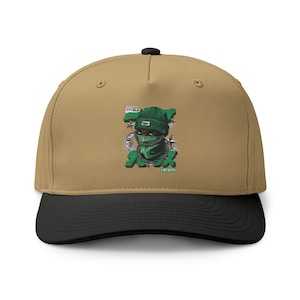 Green Cartoon Ninja Robot Class Two-Tone Cap | Kawaii Mecha Patch