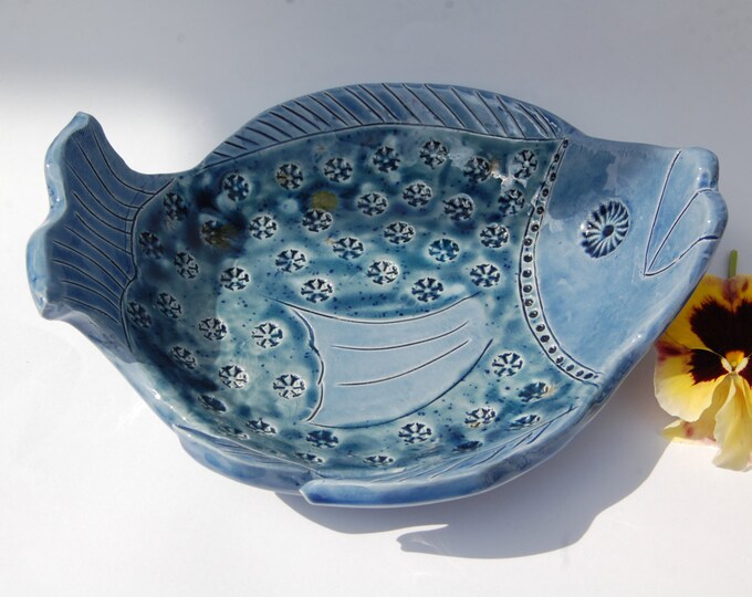 Ceramic Fish Bowl UK Decorative Fish Pottery Made in UK Beach House