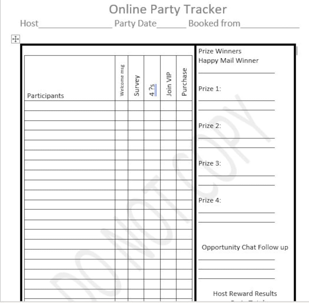 Direct Sales Party Tracker Etsy
