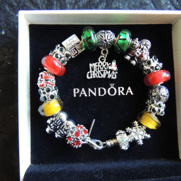 SWEET SANTA 2...Authentic Pandora Bracelet -or- European Bracelet - with European Style Beads...by TLCcharms