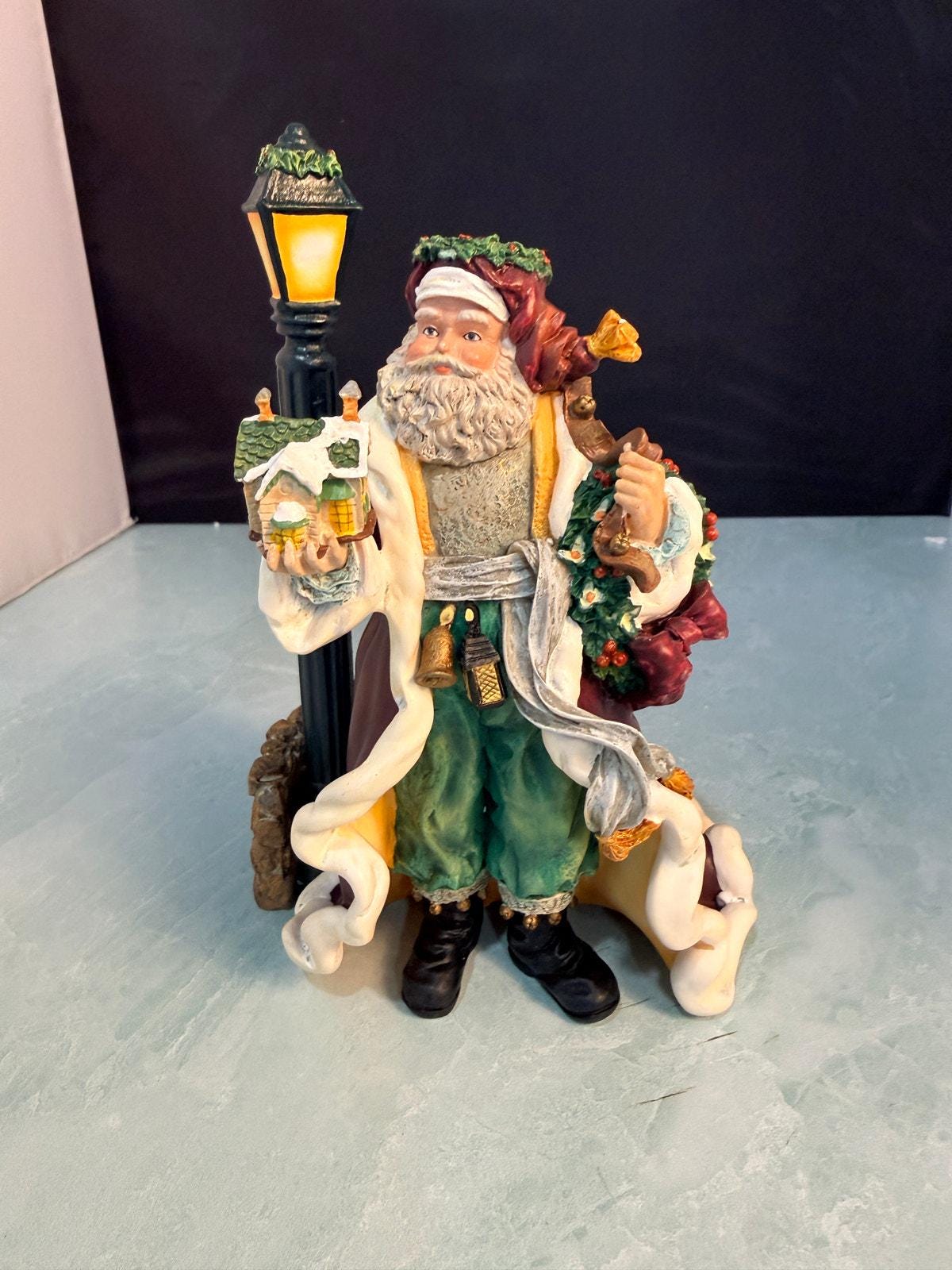 Thomas Kinkade Santa Figurine - Etsy