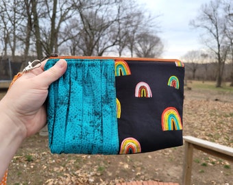 Rainbow Clutch Purse, Womens Handbags, Rainbow Wallet, Turquoise Clutch, Clutch Bag for Mom, Clutch Purse for Wedding, Gift for Her, Handbag