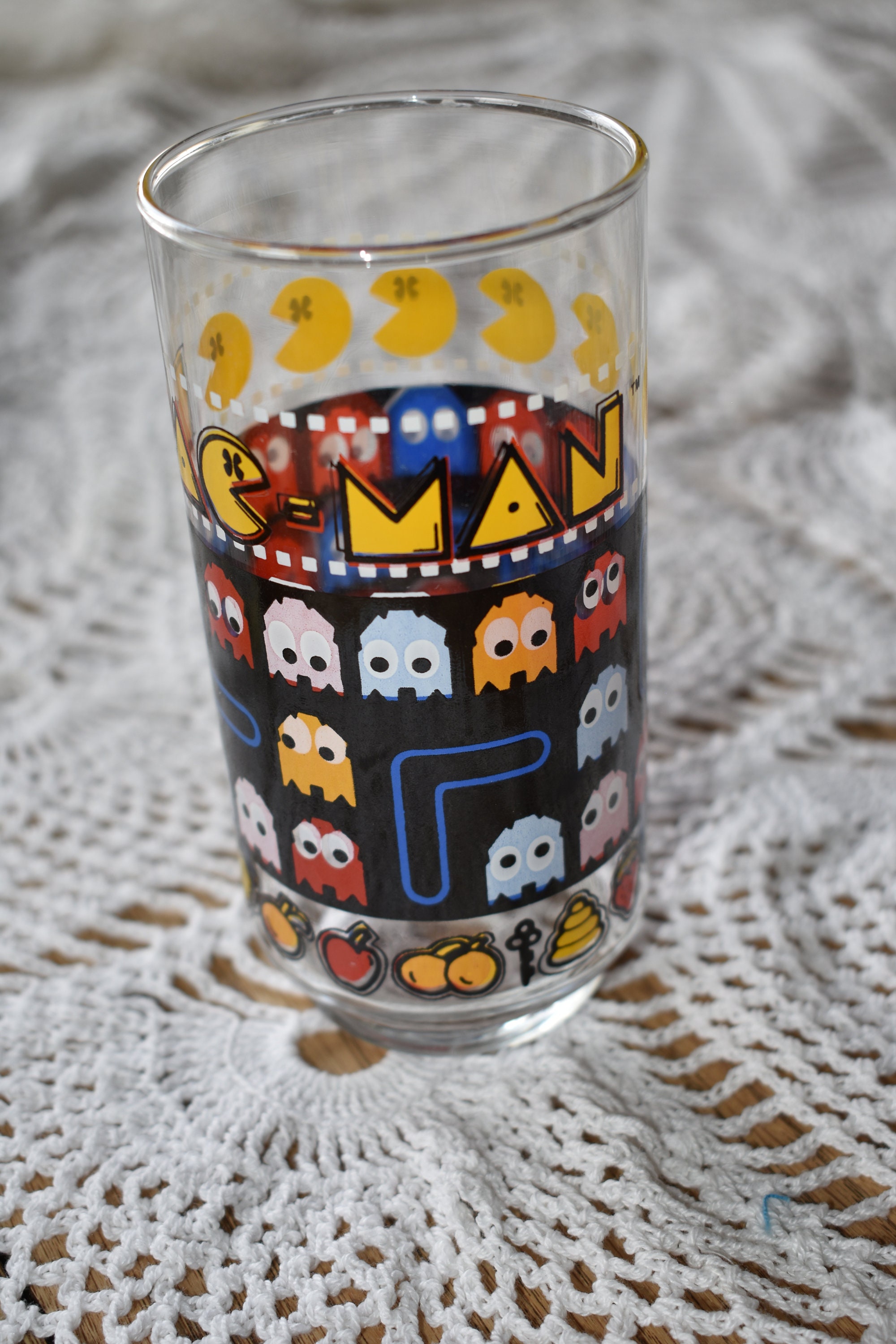 Vintage 1980 Bally Midway Pac Man Drinking Glass, Collectors