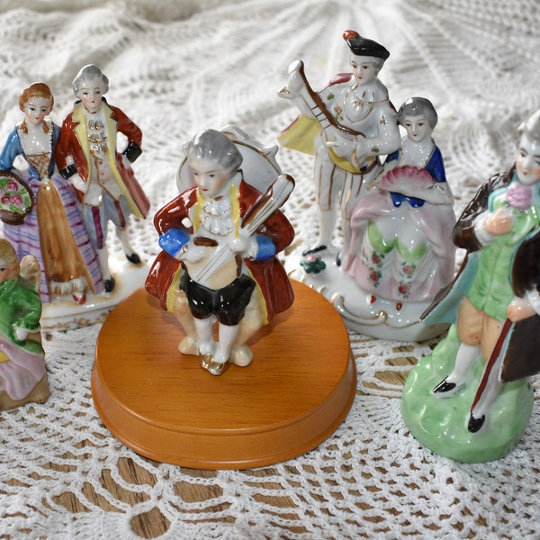 Choice of Vintage hand painted Occupied Japan ceramic porcelain figurines, Dutch boy, Japanese woman, colonial couple, Victorian lady, girl