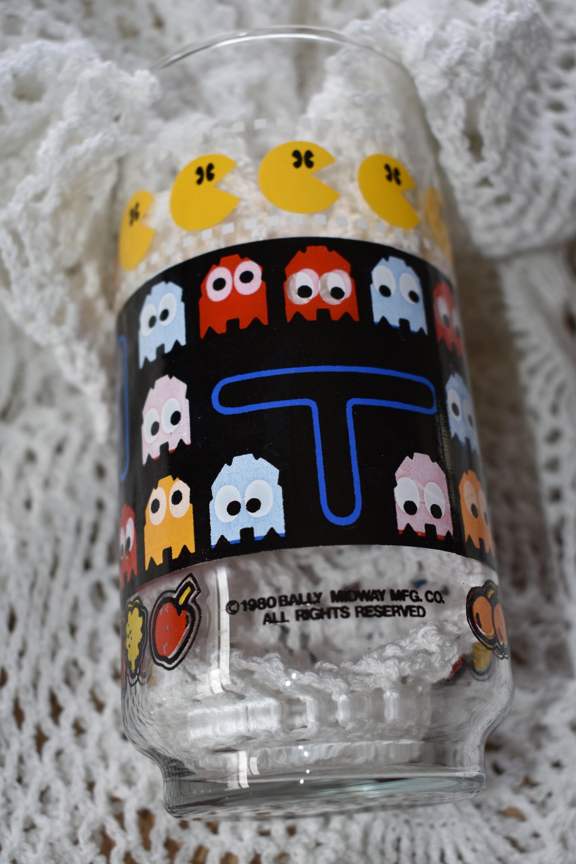 Vintage 1980 Bally Midway Pac Man Drinking Glass, Collectors  display picture 1