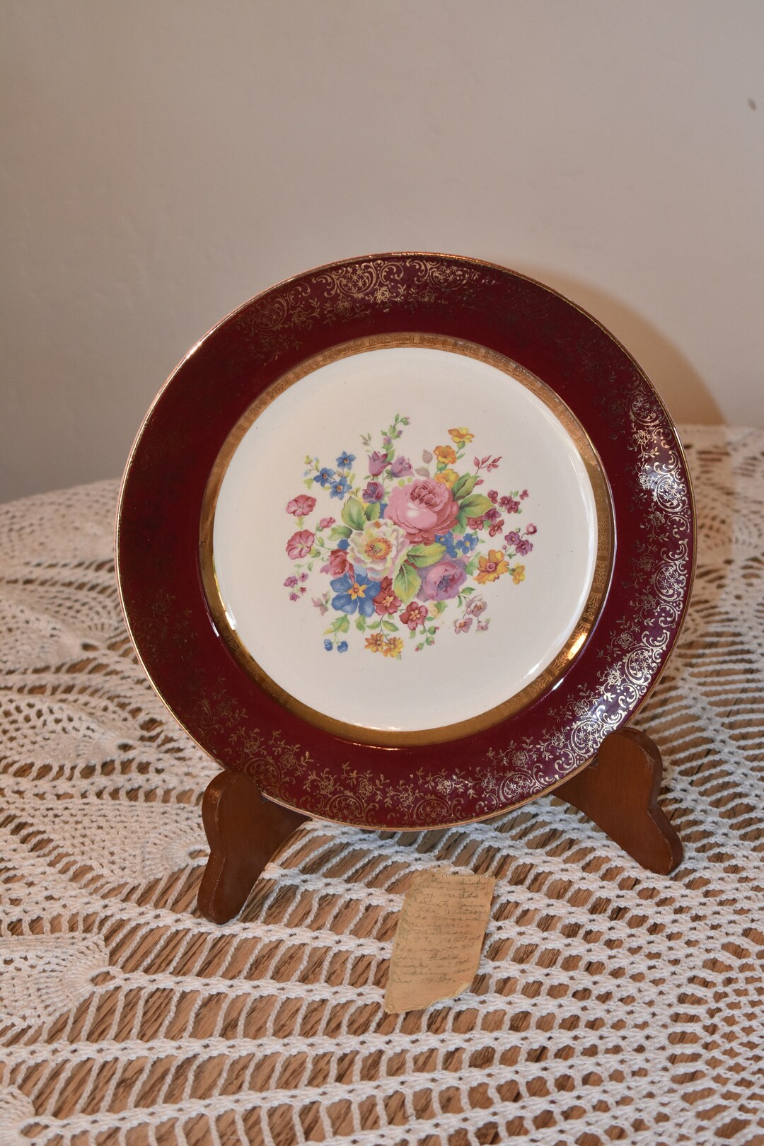 Unique! Vintage Century by Salem Aristocrat 23 K Encrusted Gold Plate