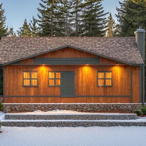 Prairie Hill Studio Shed Plans, 550 Sq Ft, 1 Bedroom, 1 Bath (PDF Download)