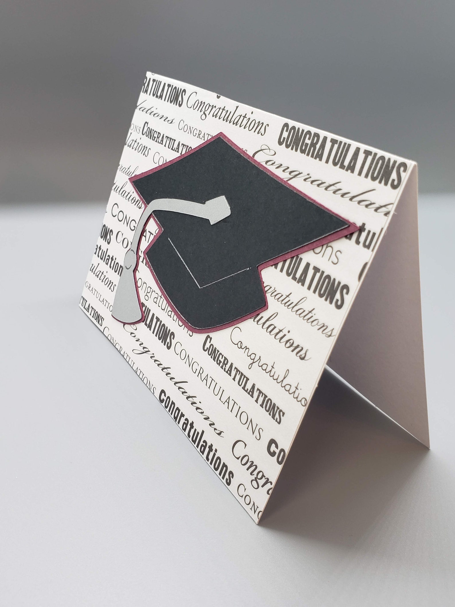 Gratulations Graduation Card With Diecut Graduation Cap Etsy