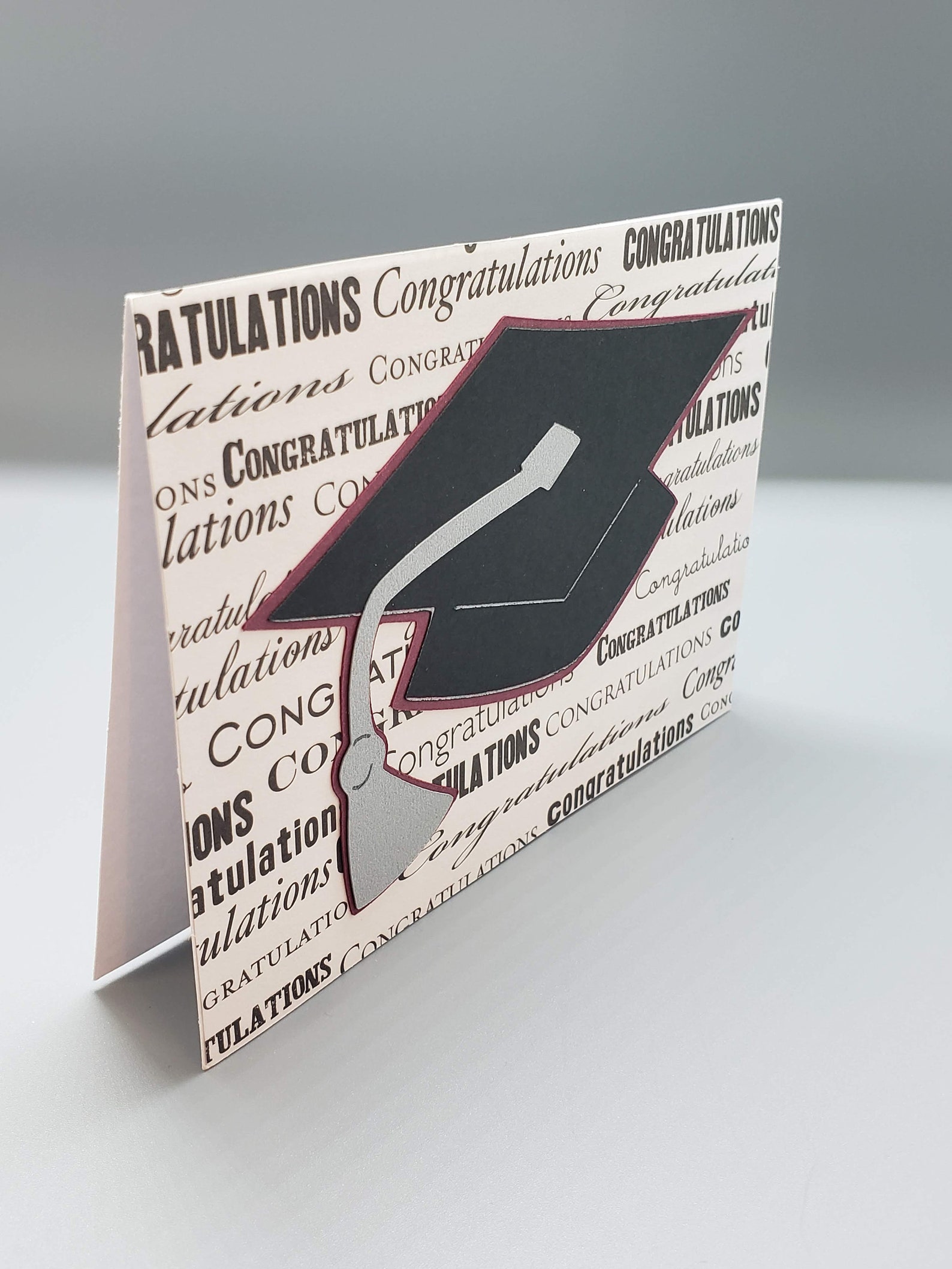 Gratulations Graduation Card With Diecut Graduation Cap Etsy