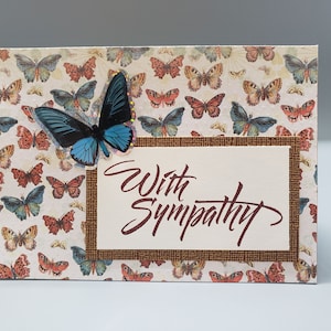 Butterfly Sympathy Card - Inside Sentiment Selection Available