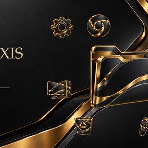 Pode incluir: Uma coleção de ícones digitais intitulada NUMISAL AUREXIS WINDOWS ICON COLLECTION PNG + ICO. O conjunto apresenta ícones renderizados em 3D em preto e dourado, incluindo uma pasta, engrenagem, câmera, nota musical, controle e lixeira.