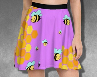 Kawaii Summer Clothes, Pastel Goth Skirt, Kawaii Skirt, Bee Day Outfit