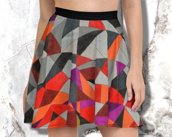 Gothic Skirt, Alt Skirts, Modern Stained Glass