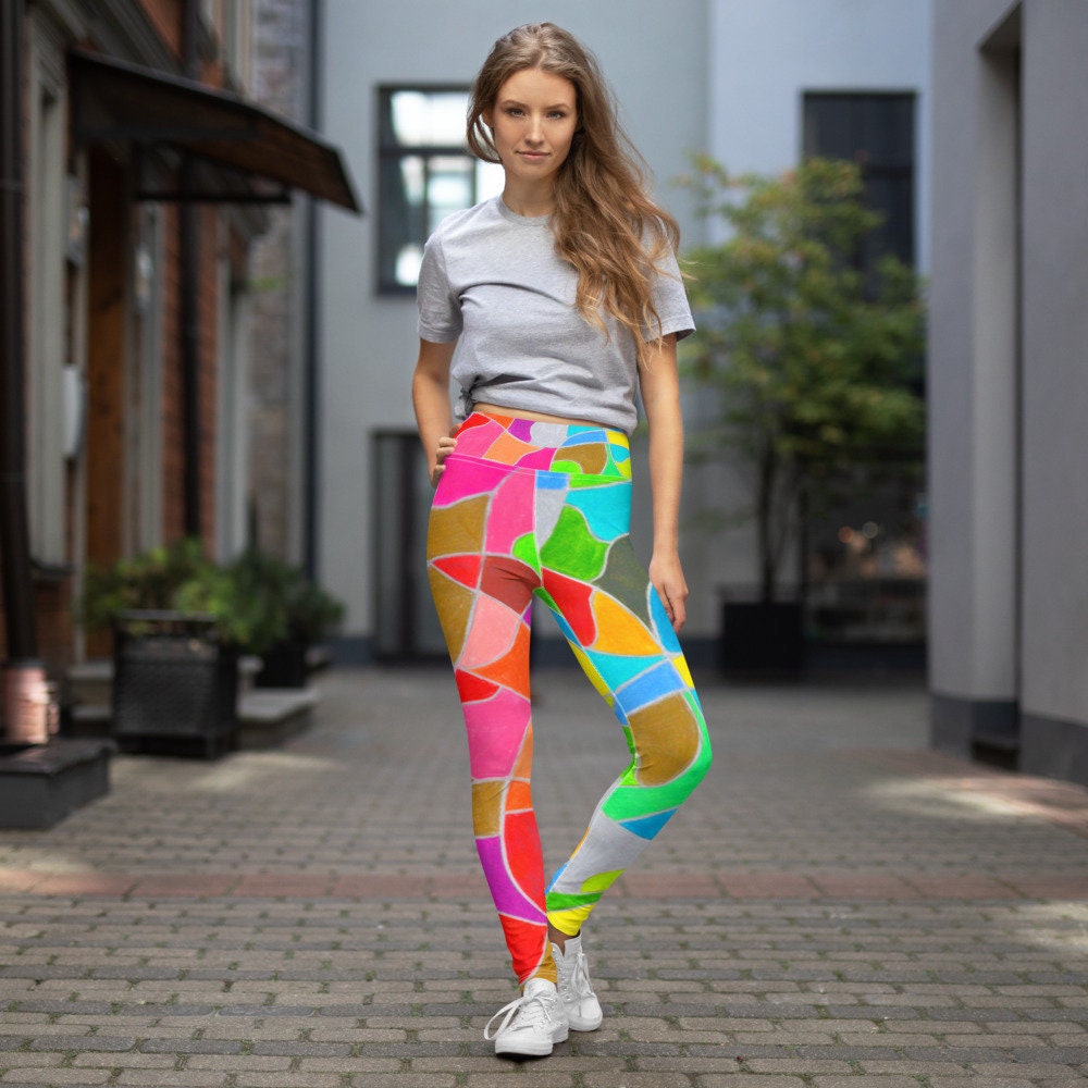 Neon Orange Footless Leggings | Neon Leggings