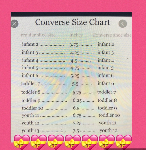 converse shoe size chart