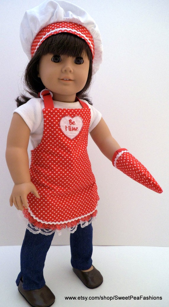 Items similar to American Girl Valentine Apron Set on Etsy