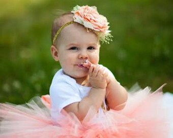 Baby Peach Coral Tutu Skirt